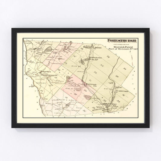 Vintage Map of Forestburgh Township, Sullivan County, New York 1875