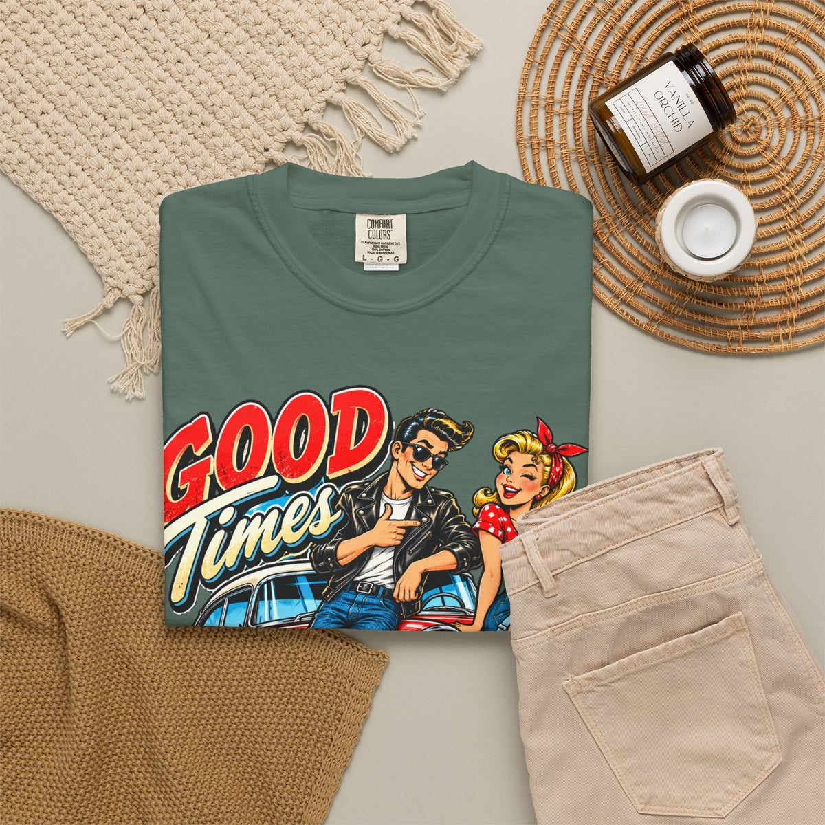 Good Times Retro Car Tee — Vintage 1950s Rockabilly Graphic T‑Shirt