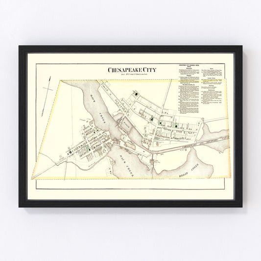 Vintage Map of Chesapeake, Maryland 1877