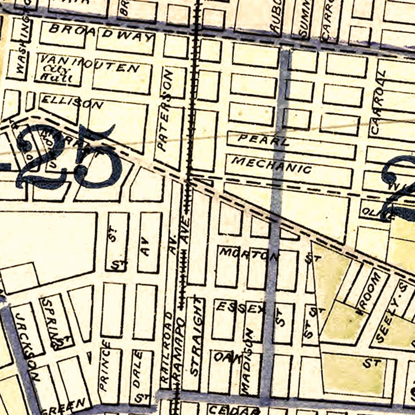 Vintage Map of Paterson, New Jersey 1877