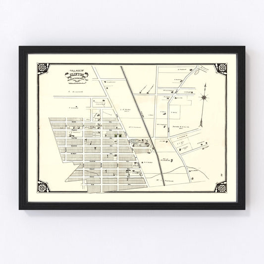 Vintage Map of Clifton, New Jersey 1877