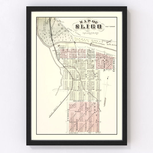 Vintage Map of Sligo, Pennsylvania 1877