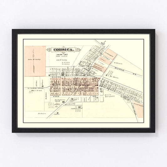 Vintage Map of Corsica, Pennsylvania 1878