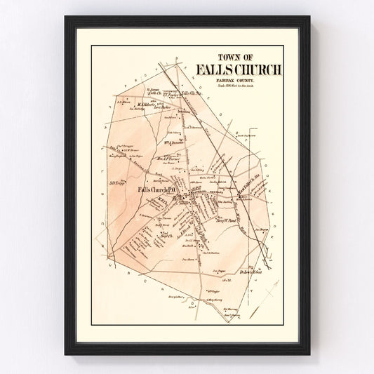 Vintage Map of Falls Church, Maryland 1879