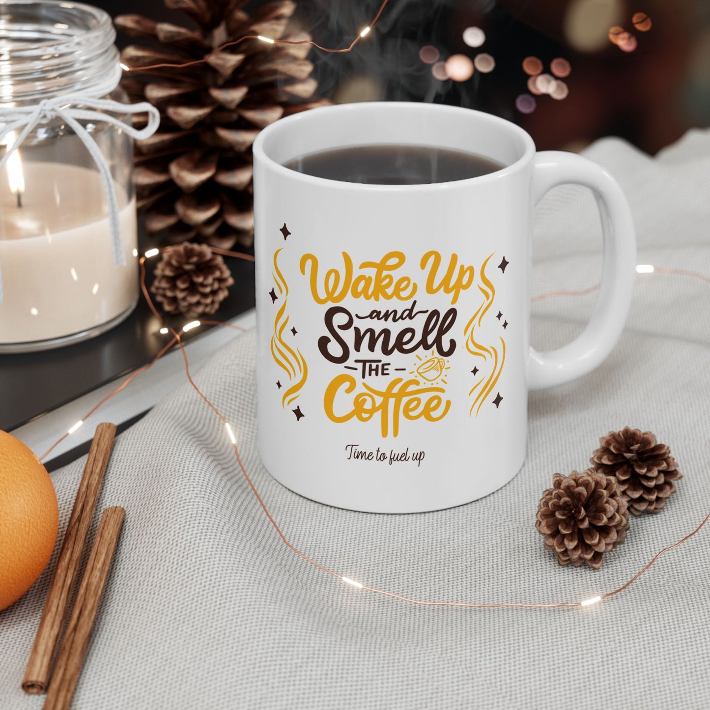 Inspirational Ceramic Mug — "Wake Up & Slay" Motivational Coffee Cup (11oz/15oz)