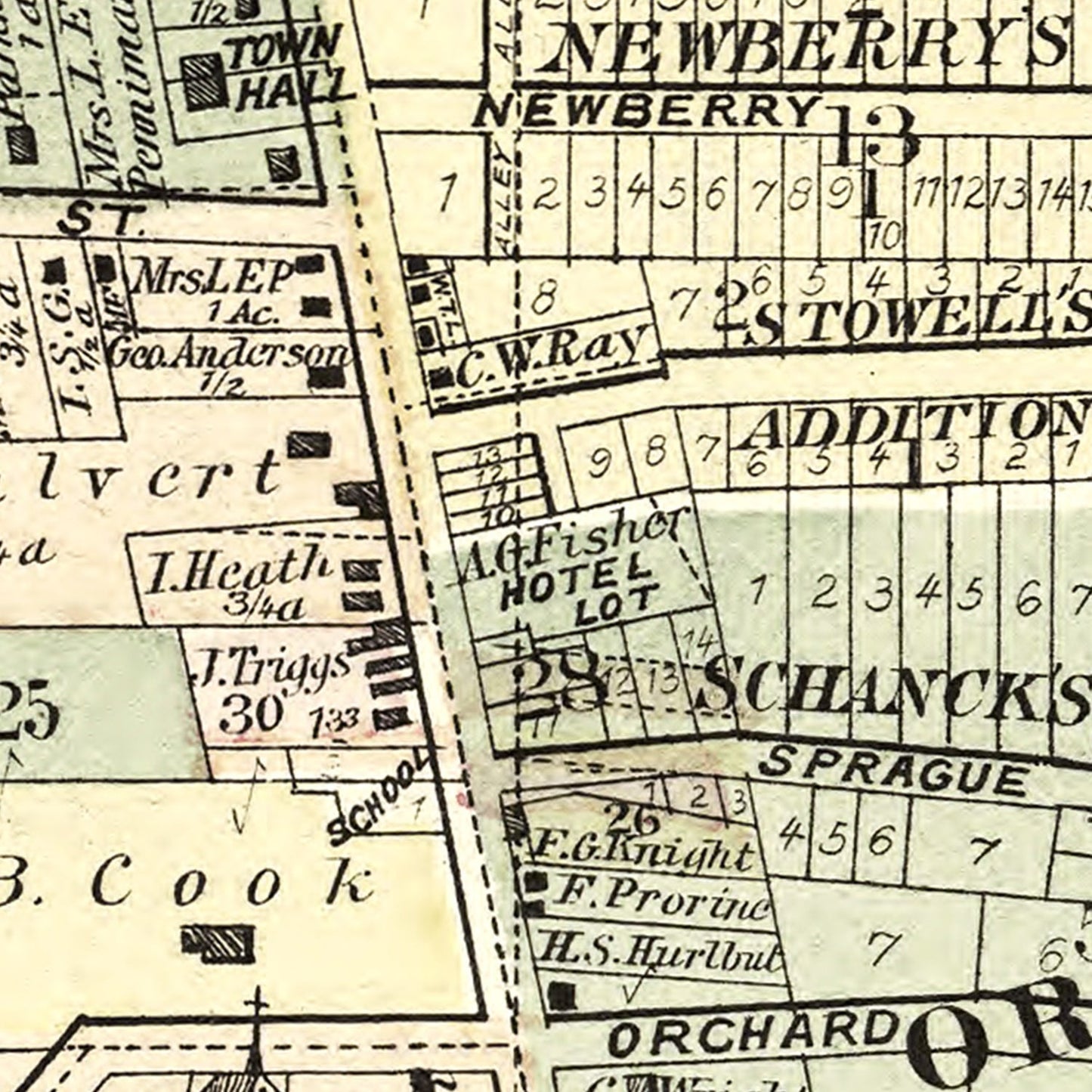 Vintage Map of Libertyville, Illinois 1885
