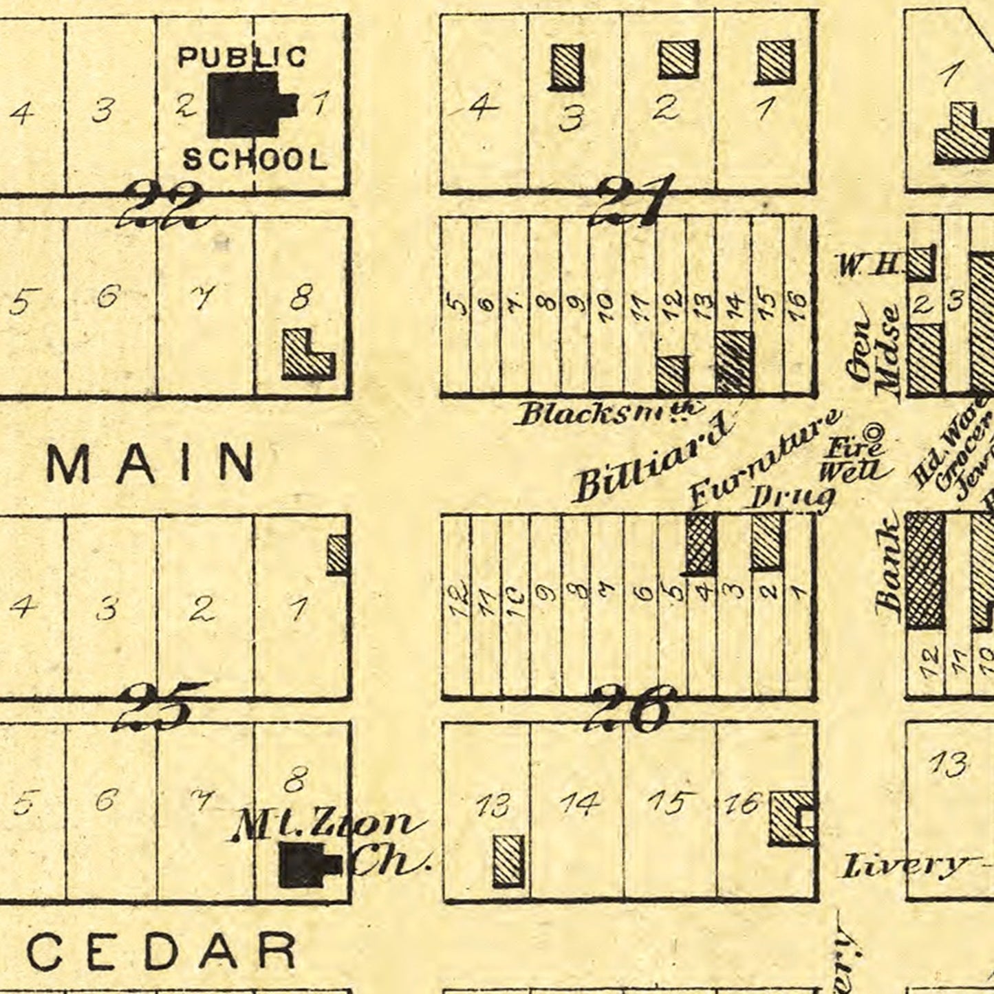 Vintage Map of Everest, Kansas 1887