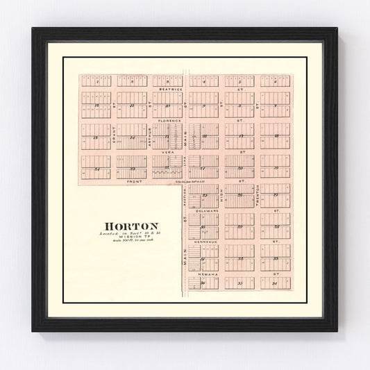 Vintage Map of Horton, Kansas 1887