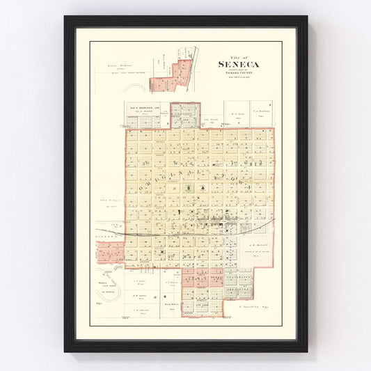 Vintage Map of Seneca, Kansas 1887