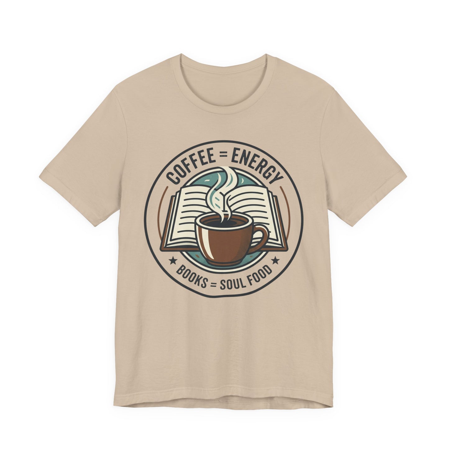 Coffee & Books T‑Shirt — “Coffee = Energy • Books = Soul Food” Literary Café Tee