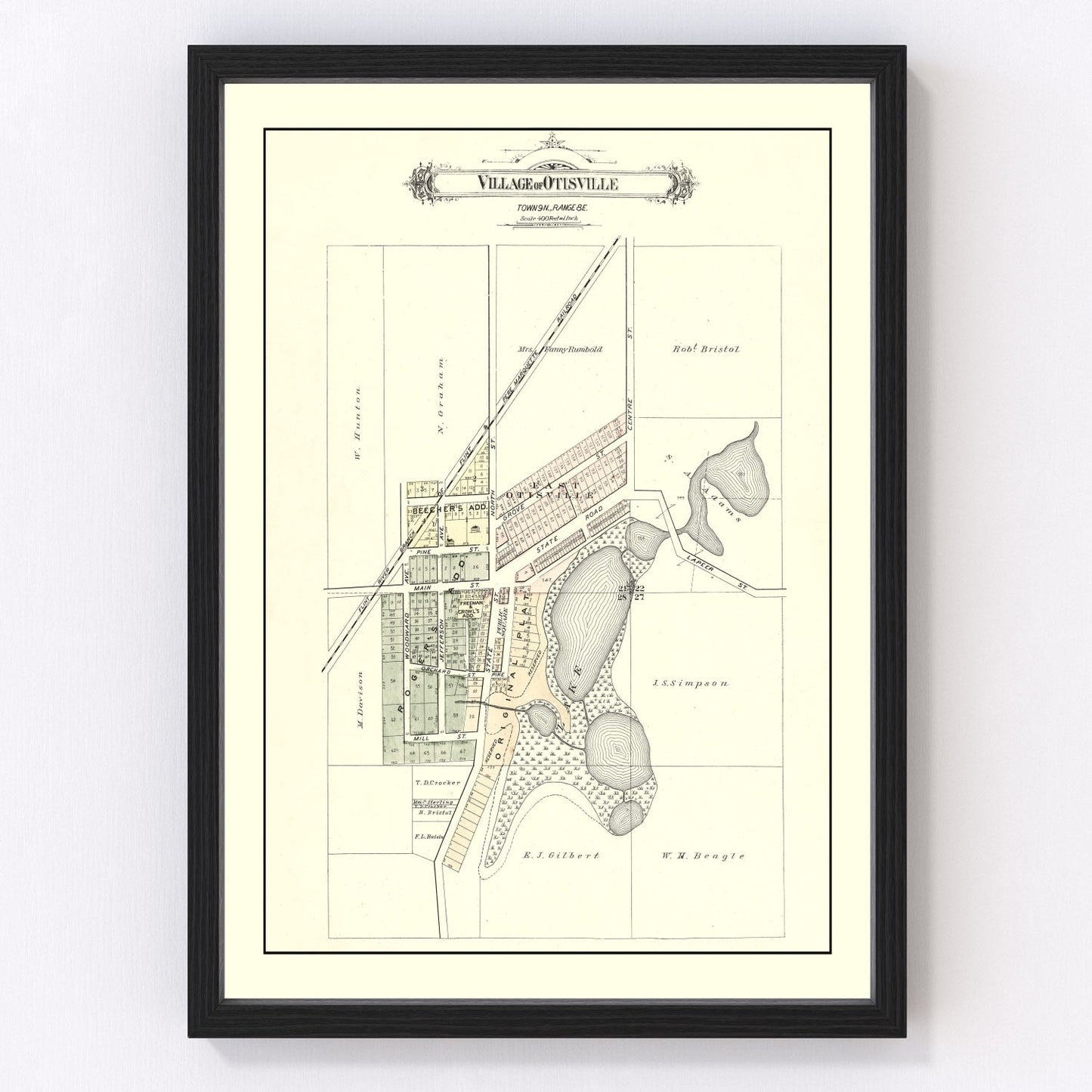 Vintage Map of Otisville, Michigan 1889