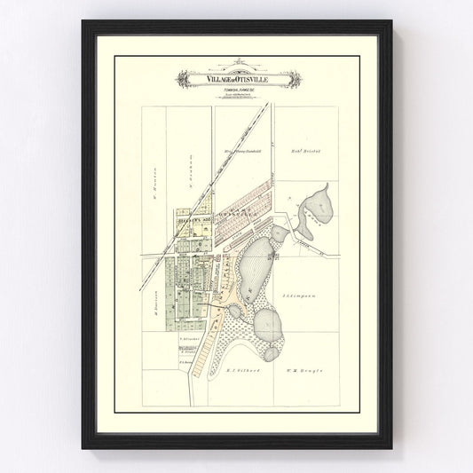 Vintage Map of Otisville, Michigan 1889