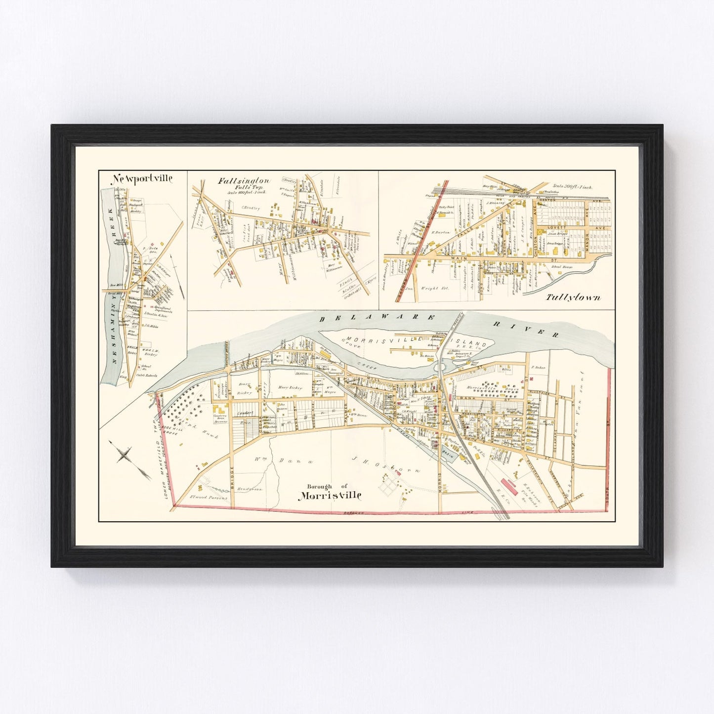 Vintage Map of Morrisville, Pennsylvania 1891