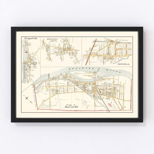 Vintage Map of Morrisville, Pennsylvania 1891