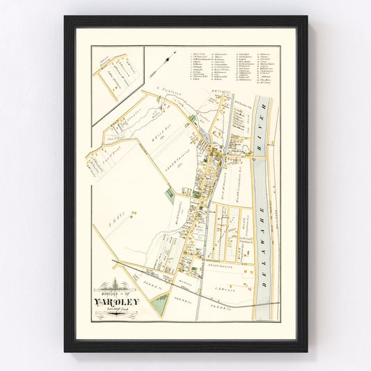 Vintage Map of Yardley, Pennsylvania 1891