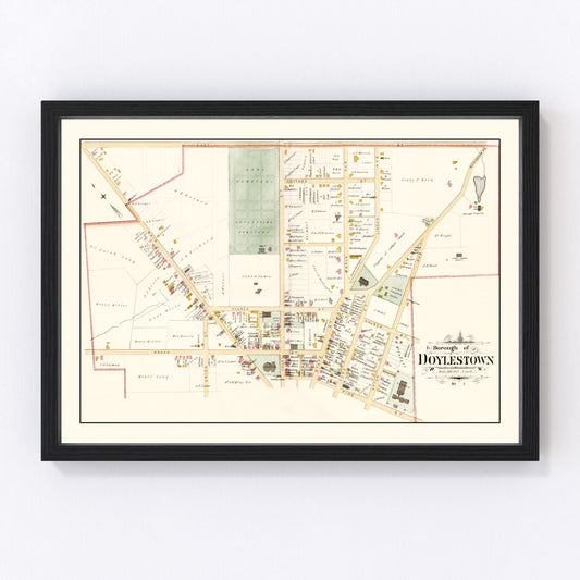 Vintage Map of Doylestown, Pennsylvania 1891