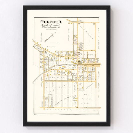 Vintage Map of Telford, Pennsylvania 1891