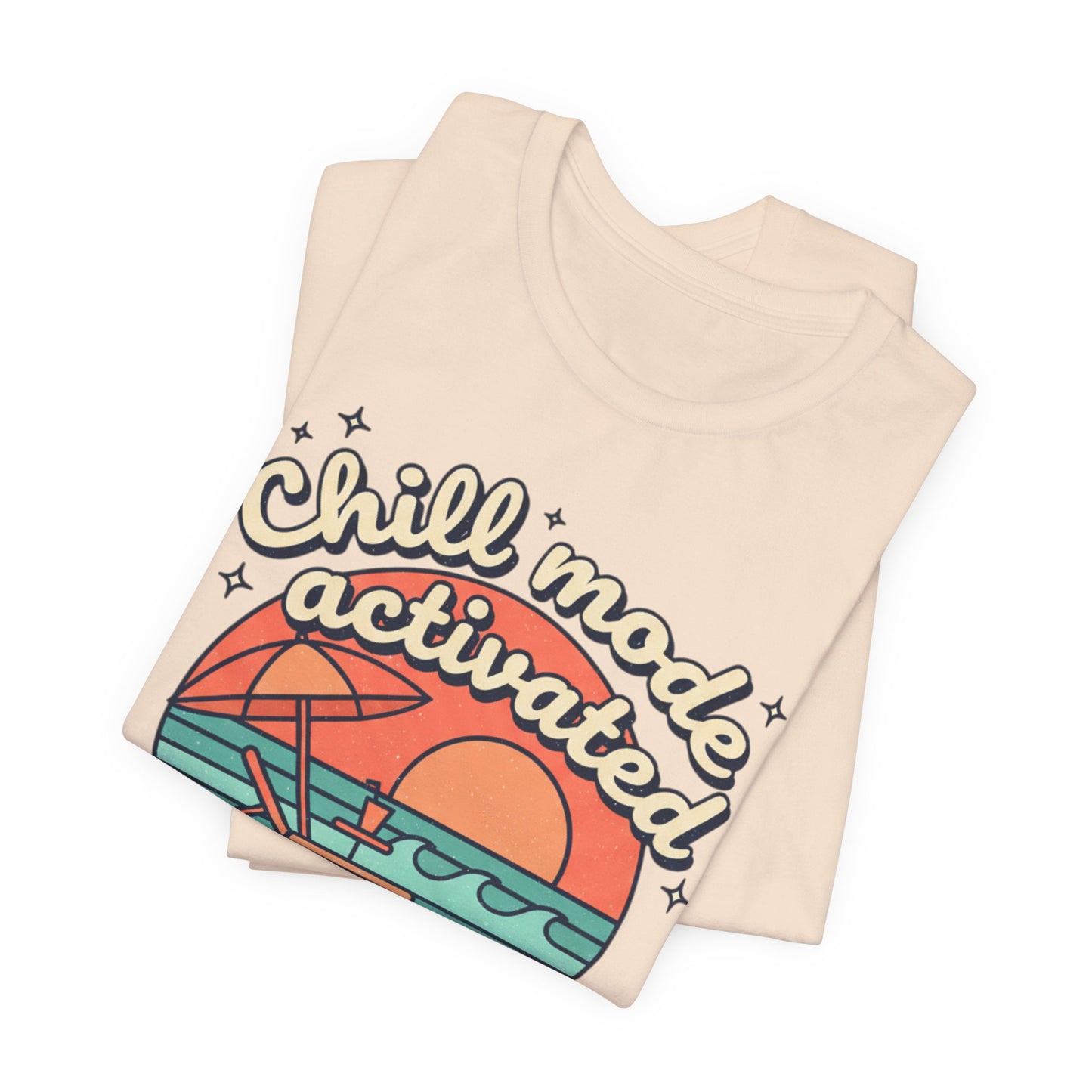 Chill Mode Activated tee | Beach sunset lounge