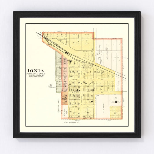 Vintage Map of Ionla, Iowa 1892
