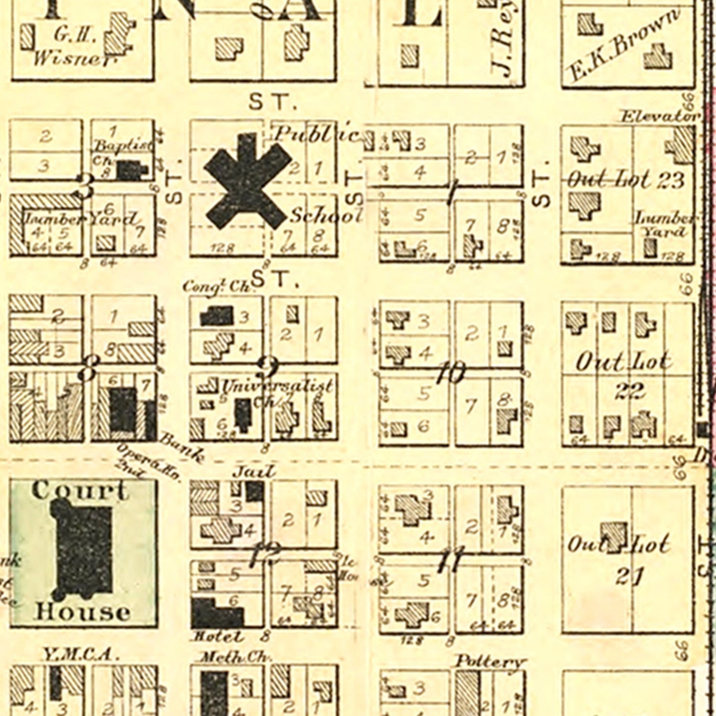 Vintage Map of Eldora, Iowa 1892