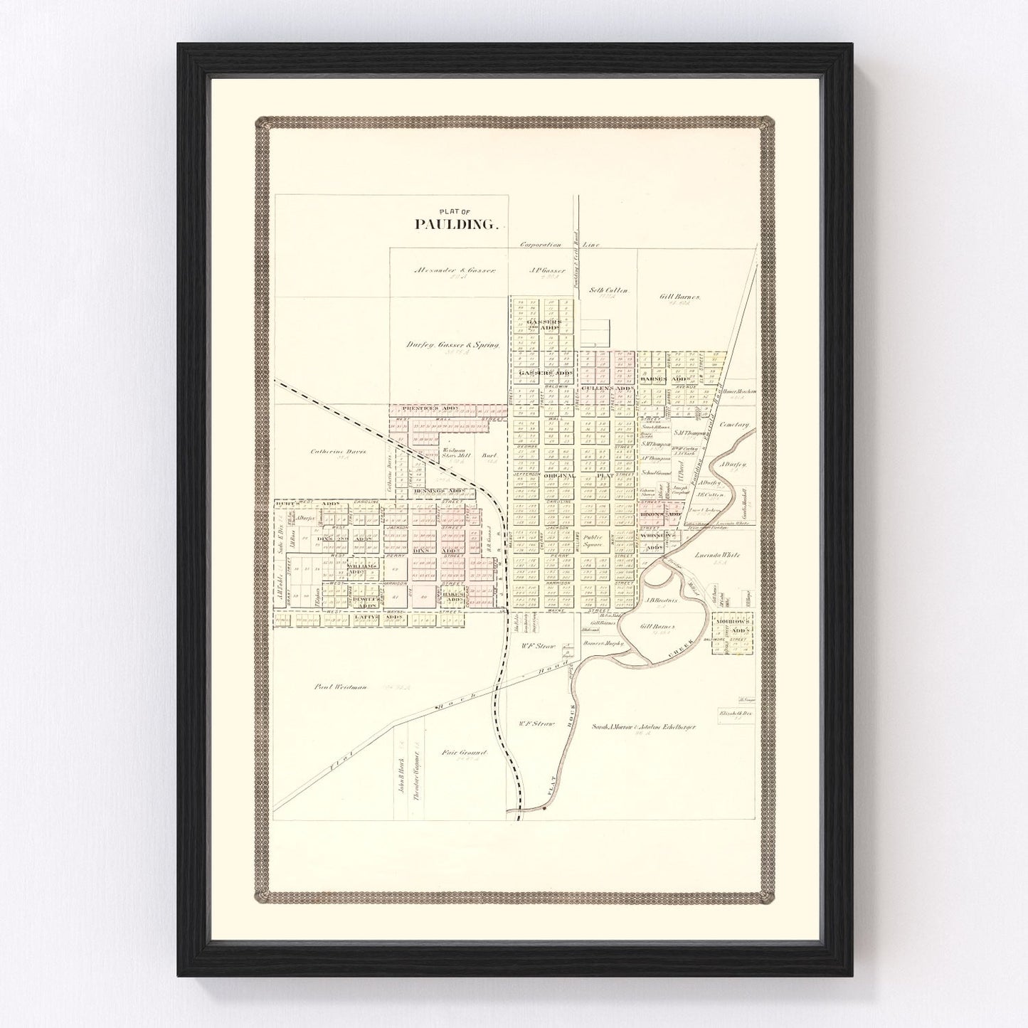 Vintage Map of Paulding, Ohio 1892