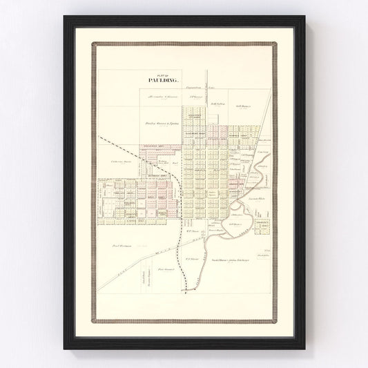 Vintage Map of Paulding, Ohio 1892