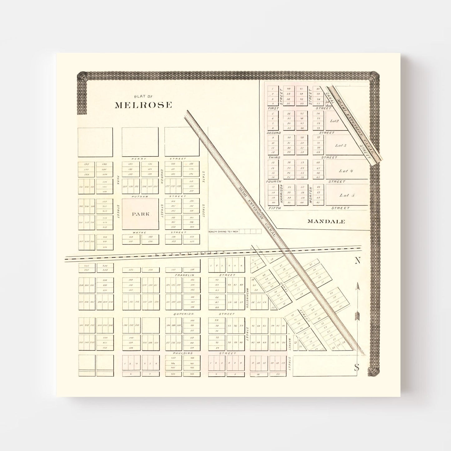 Vintage Map of Melrose, Ohio 1892