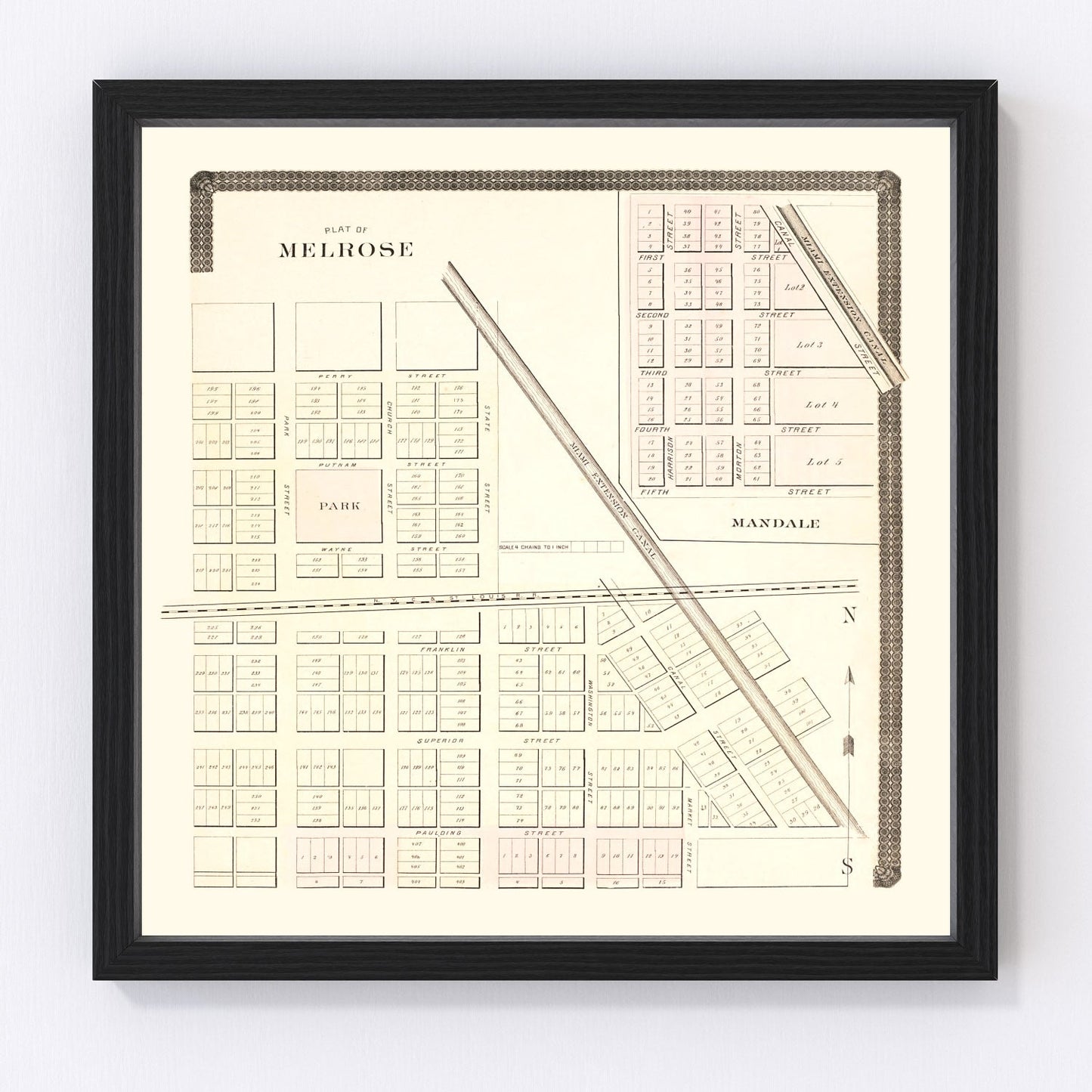 Vintage Map of Melrose, Ohio 1892