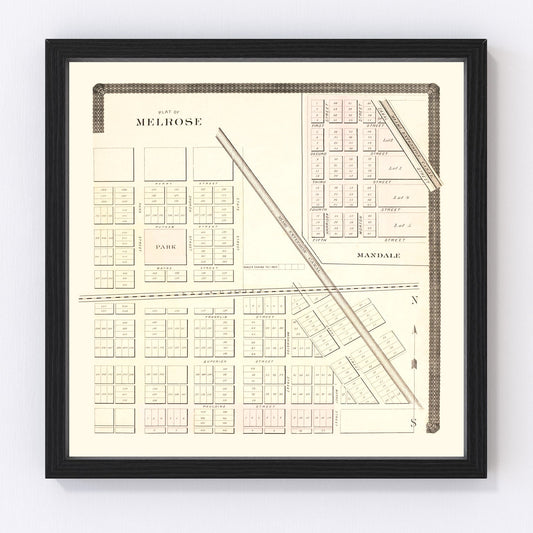 Vintage Map of Melrose, Ohio 1892