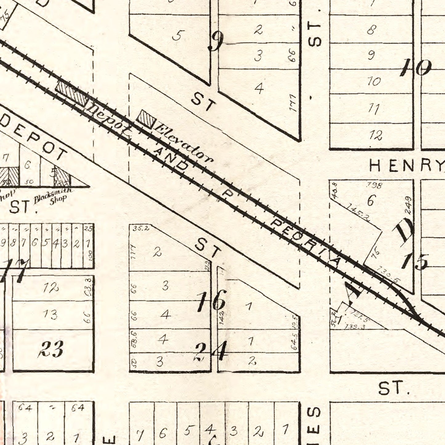 Vintage Map of Cambridge, Illinois 1893