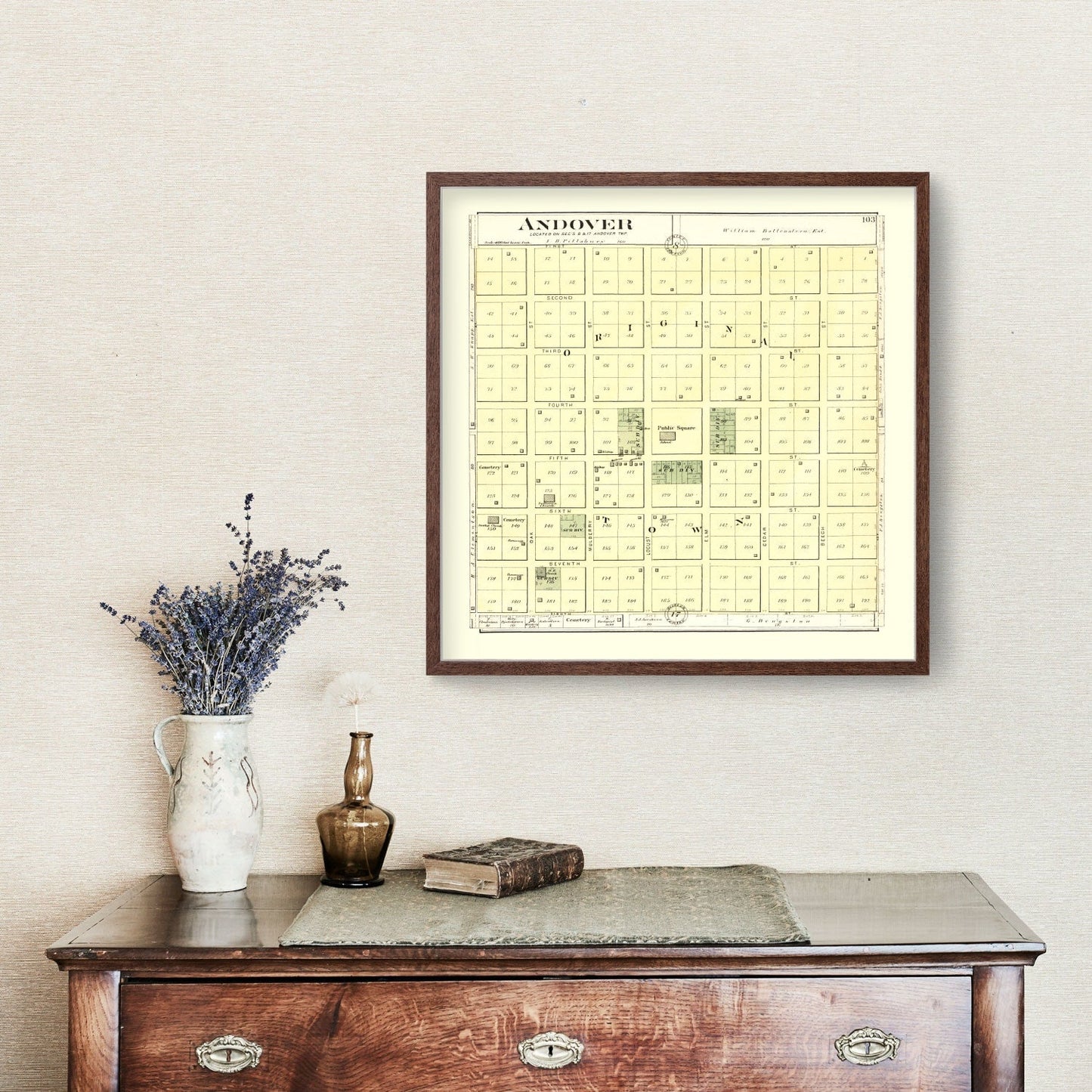 Vintage Map of Andover, Illinois 1893