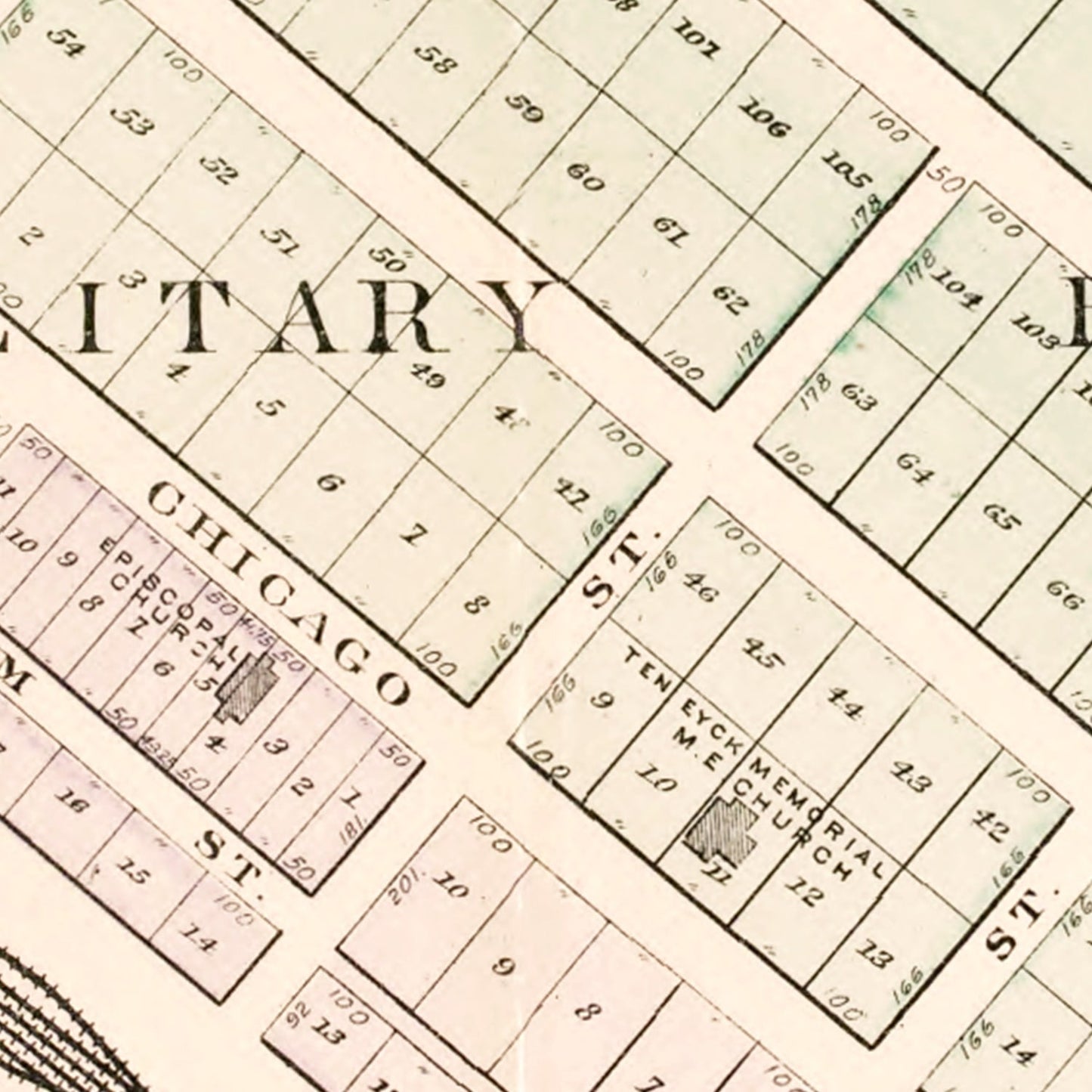 Vintage Map of Dearborn, Michigan 1893