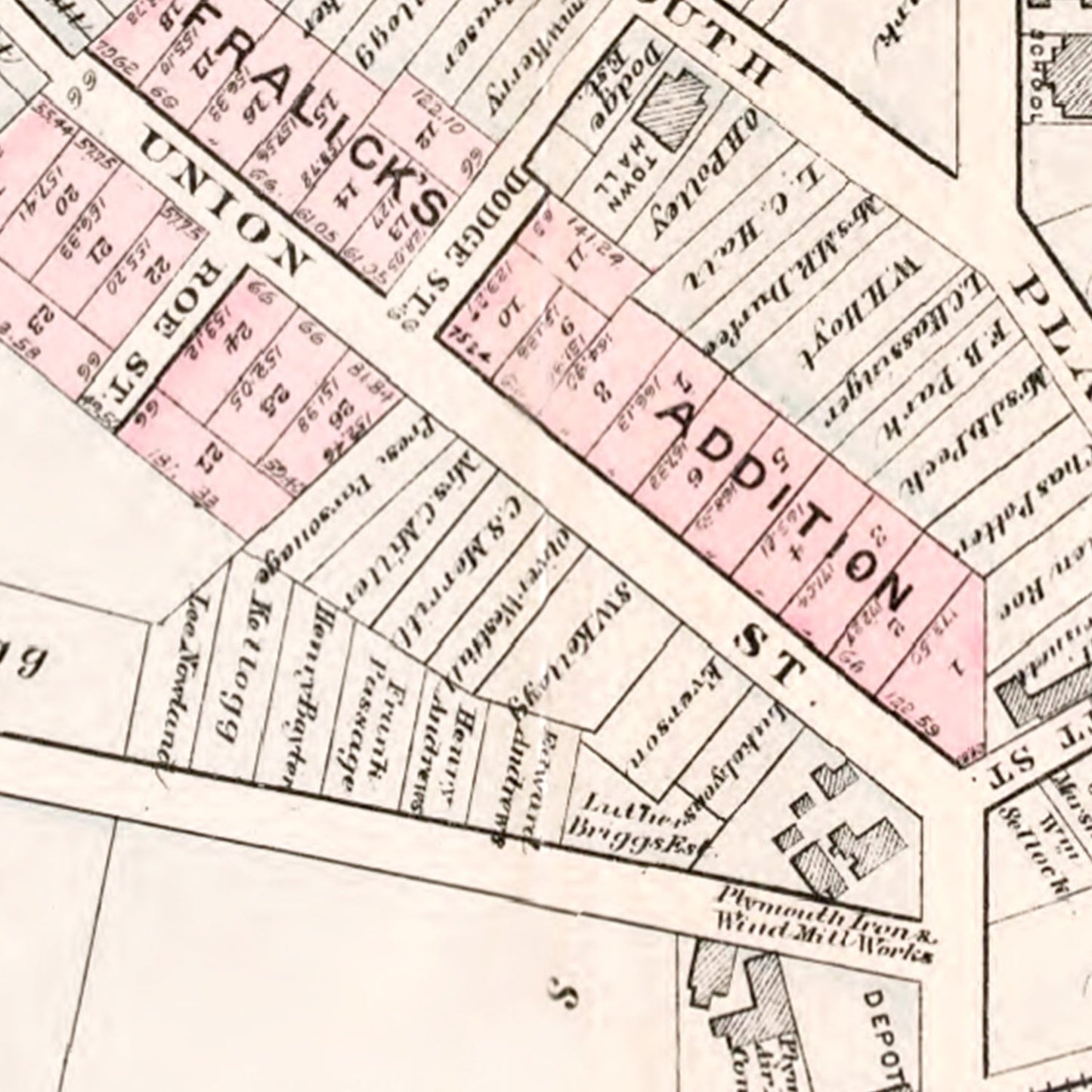 Vintage Map of Plymouth, Michigan 1893