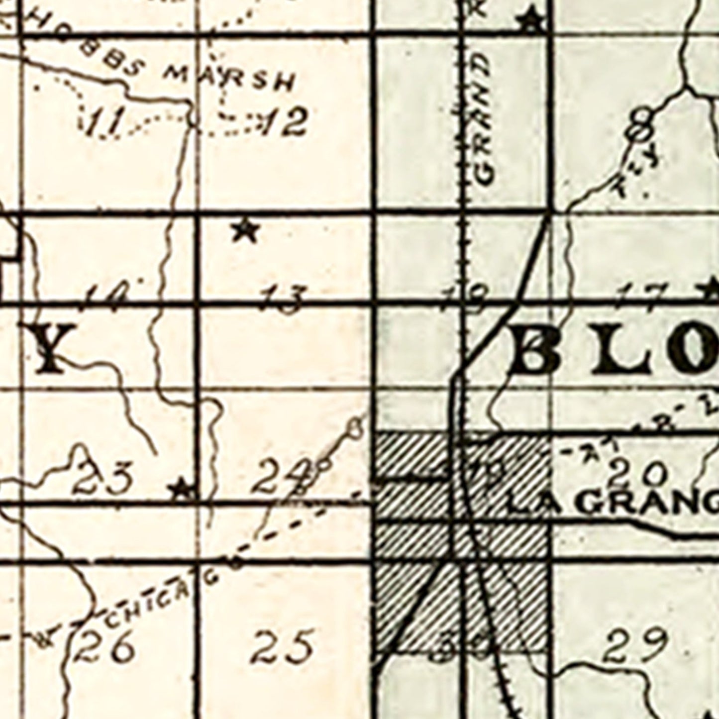 Vintage Map of Lagrange County, Indiana 1893