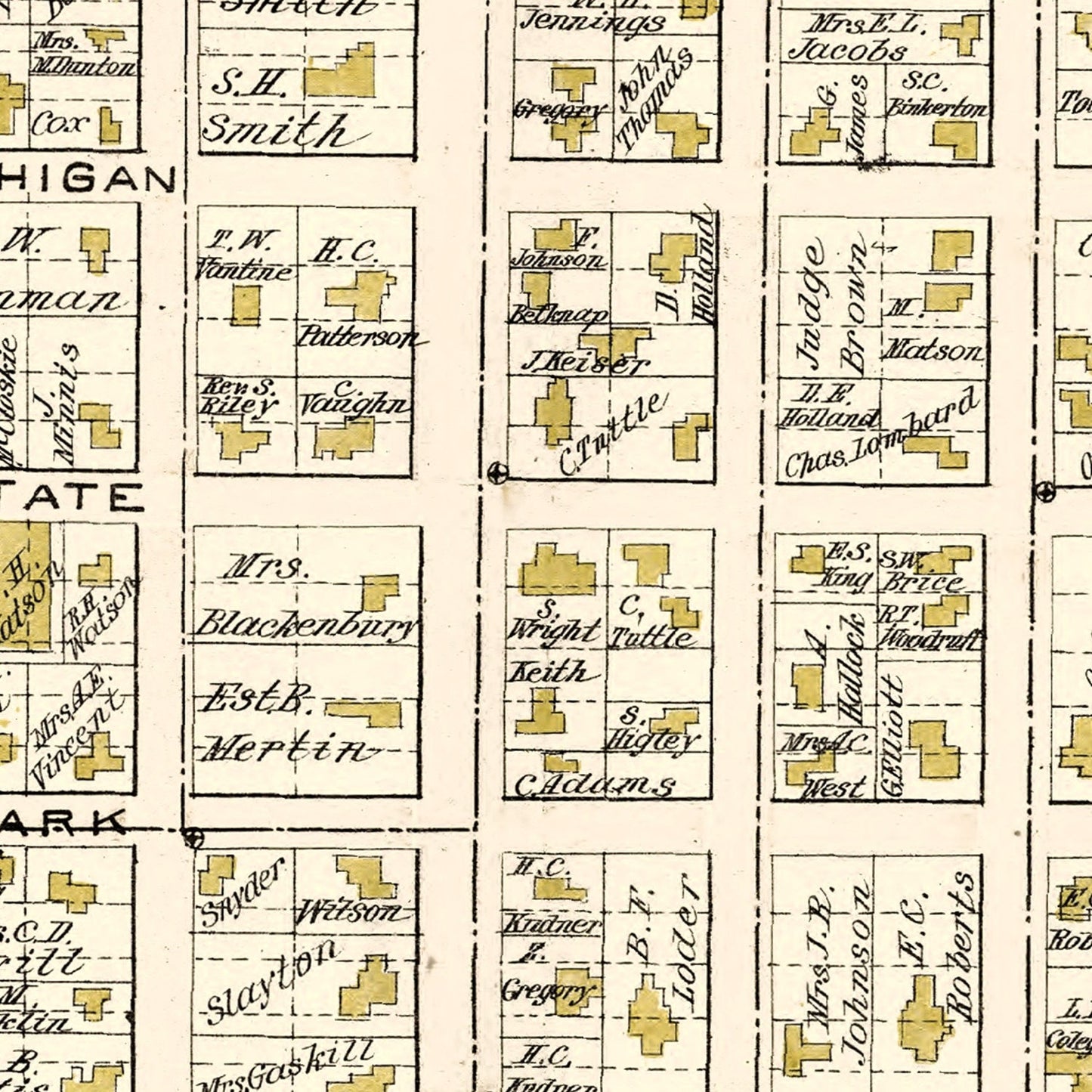 Vintage Map of Lapeer, Michigan 1893