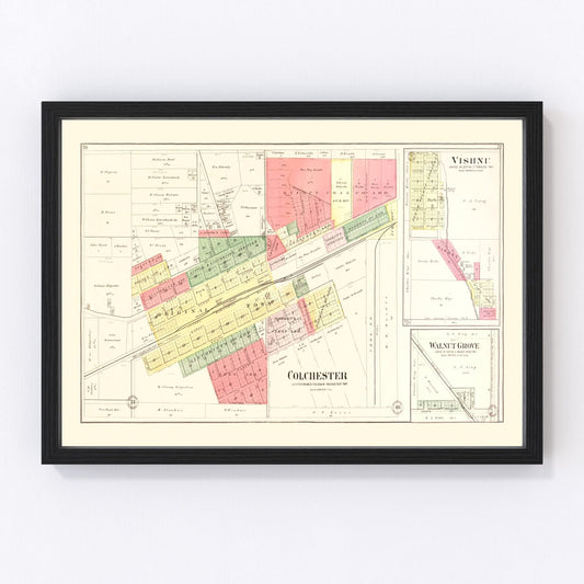 Vintage Map of Colchester, Illinois 1893