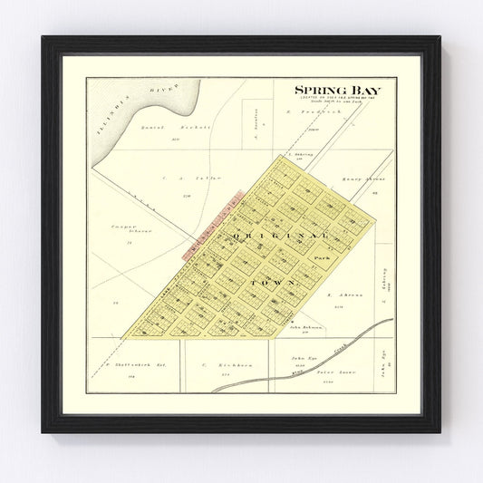 Vintage Map of Spring Bay, Illinois 1893