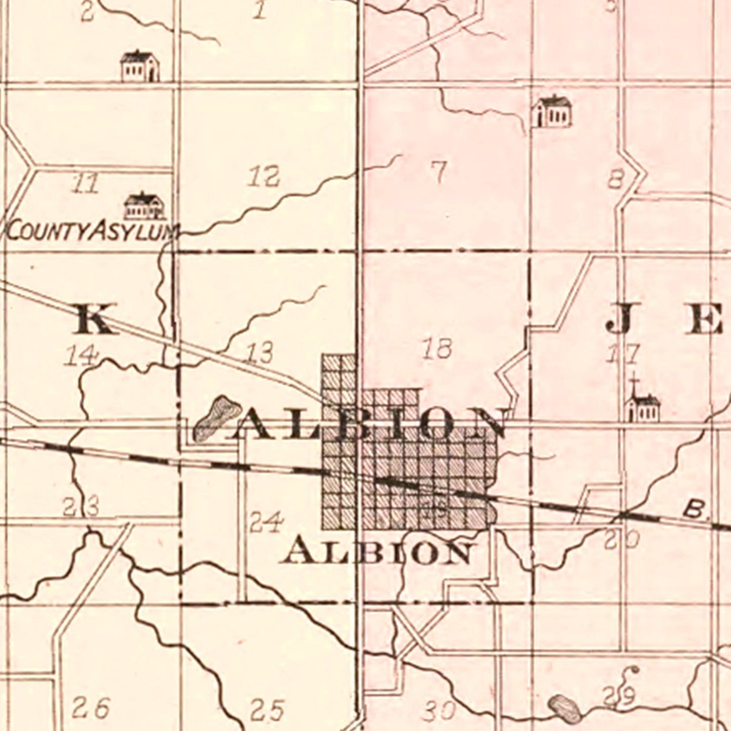 Vintage Map of Noble County, Indiana 1893
