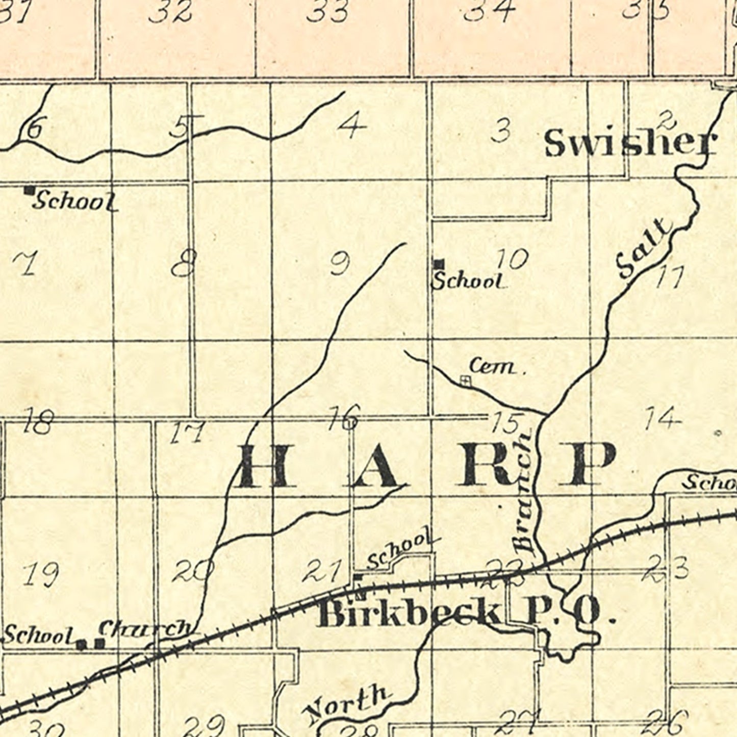 Vintage Map of De Witt County, Illinois 1894