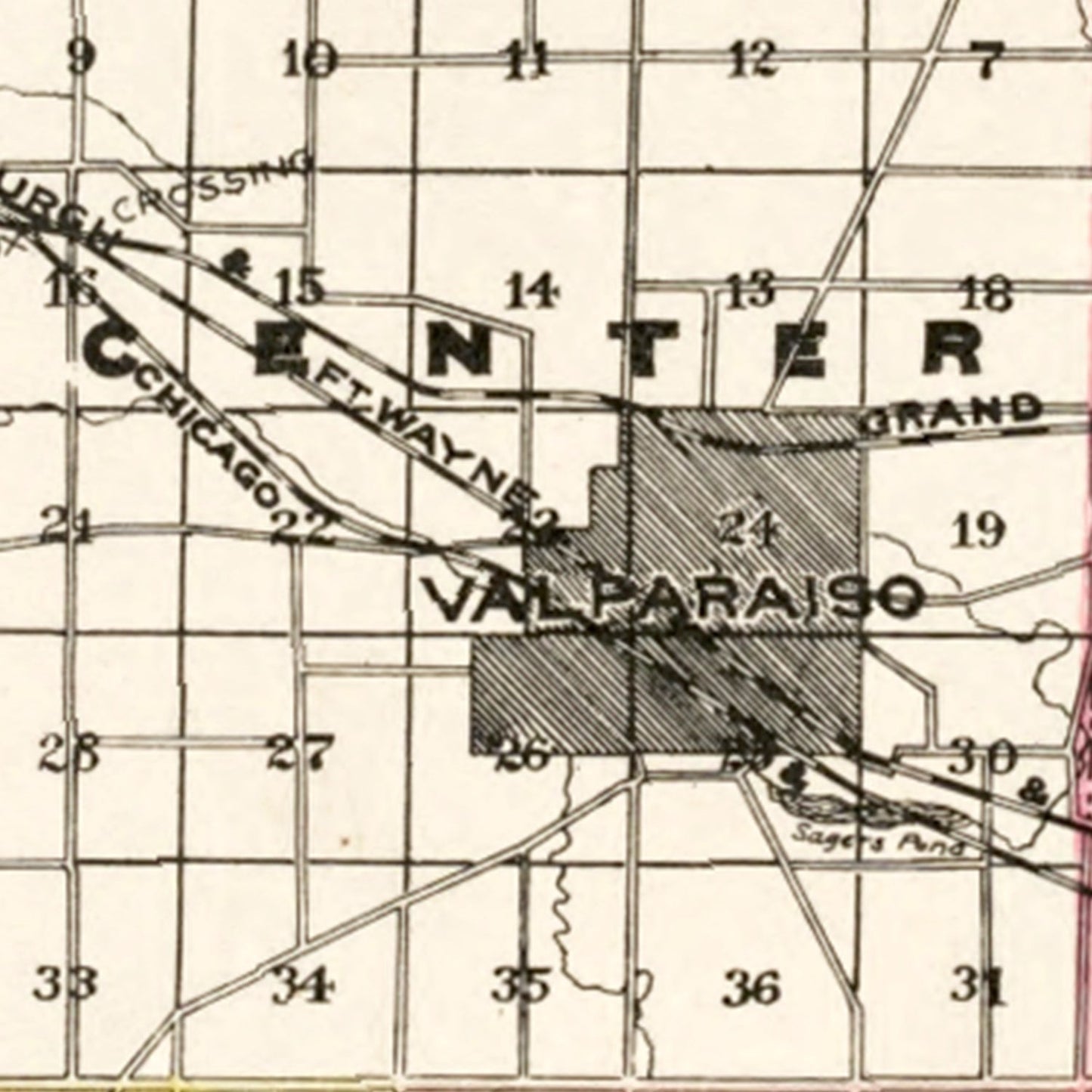 Vintage Map of Porter County, Indiana 1895