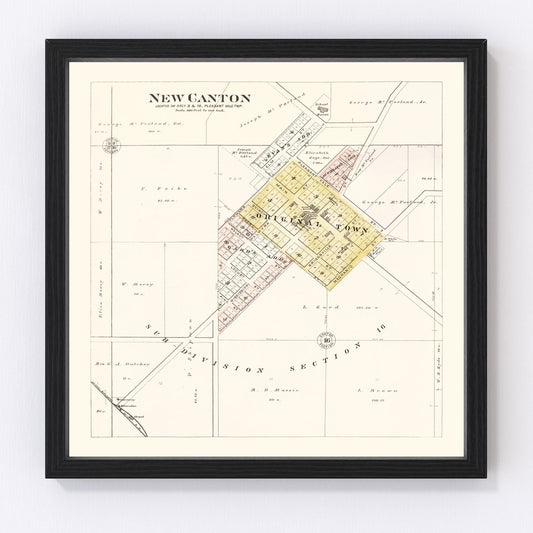 Vintage Map of New Canton, Illinois 1895