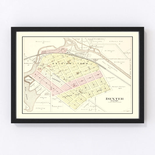 Vintage Map of Dexter, Michigan 1895