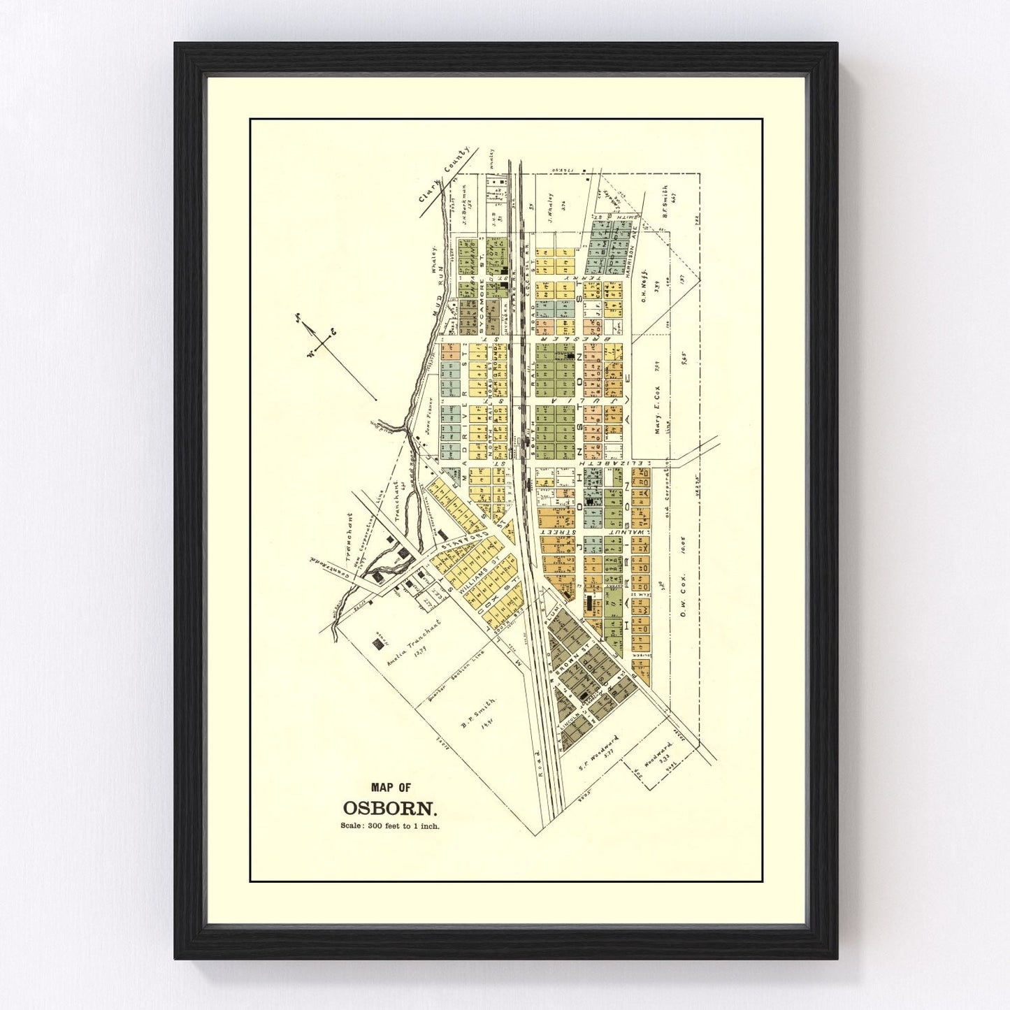 Vintage Map of Osborn, Ohio 1896