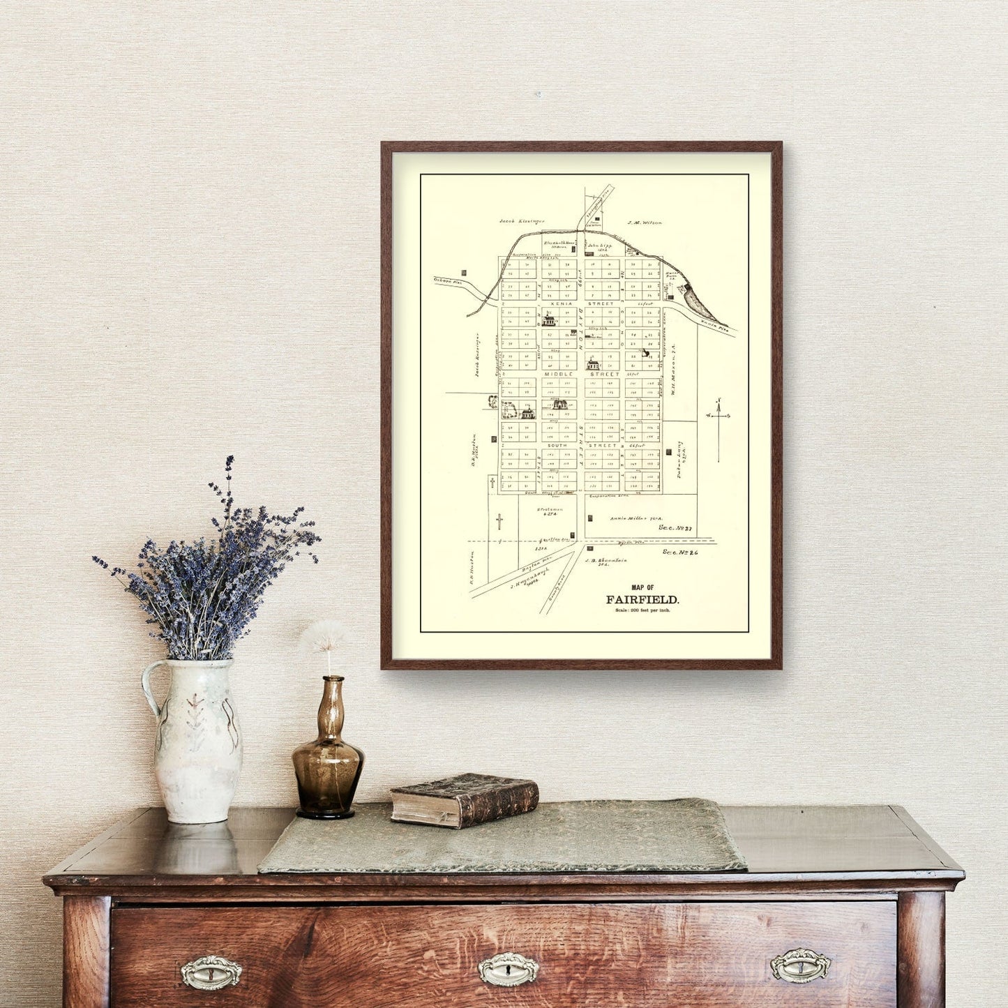 Vintage Map of Fairfield, Ohio 1896
