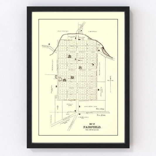 Vintage Map of Fairfield, Ohio 1896