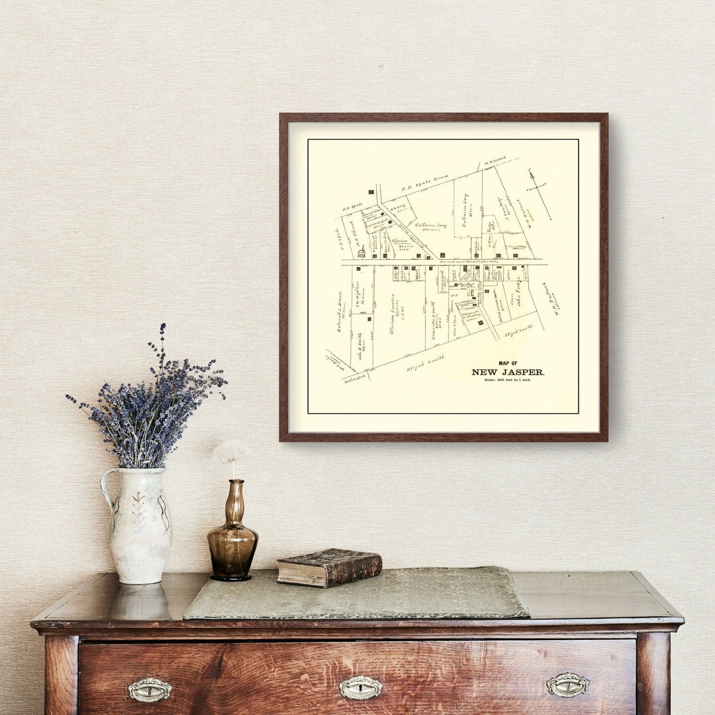 Vintage Map of New Jasper, Ohio 1896