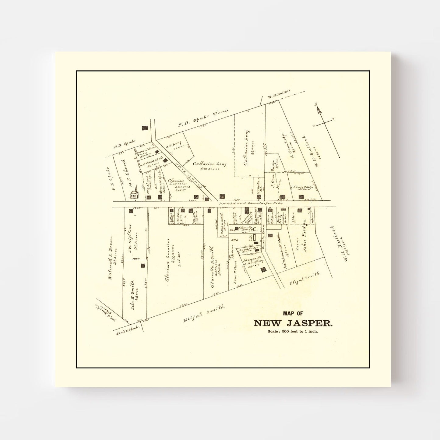 Vintage Map of New Jasper, Ohio 1896