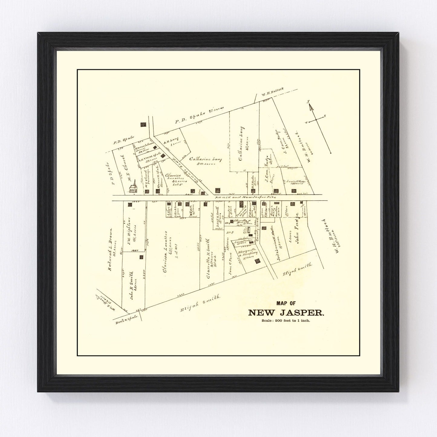 Vintage Map of New Jasper, Ohio 1896