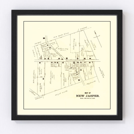 Vintage Map of New Jasper, Ohio 1896