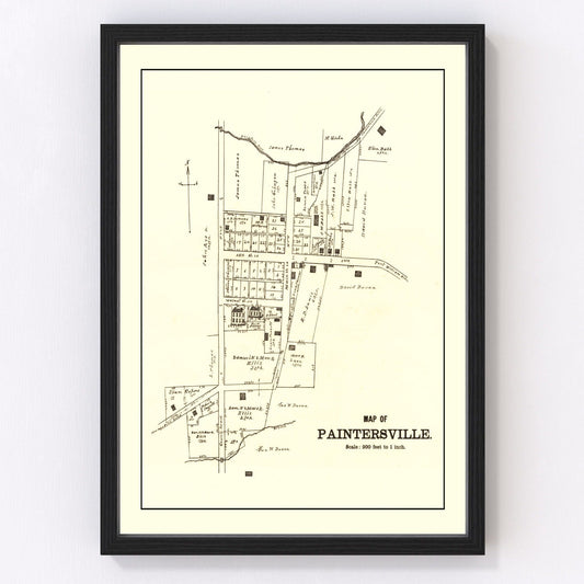 Vintage Map of Paintersville, Ohio 1896